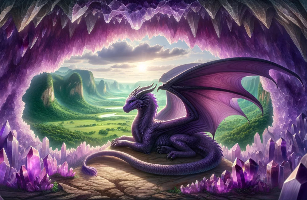 Amethyst Dragon by Enchanted Ai Ink Studio