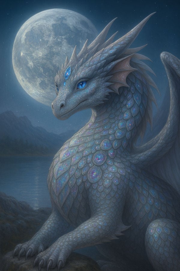 Luna, the Dragon Crystal Guardian of Grey Moonstone