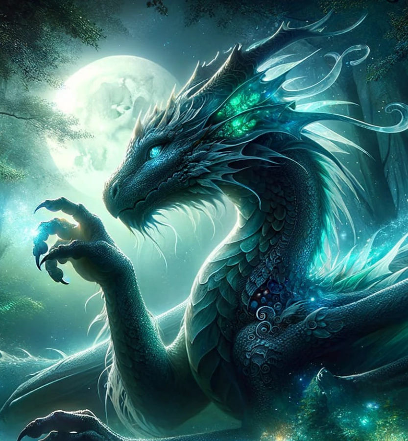 Green and Blue Dragon by Enchanted Ink Ai Studio
