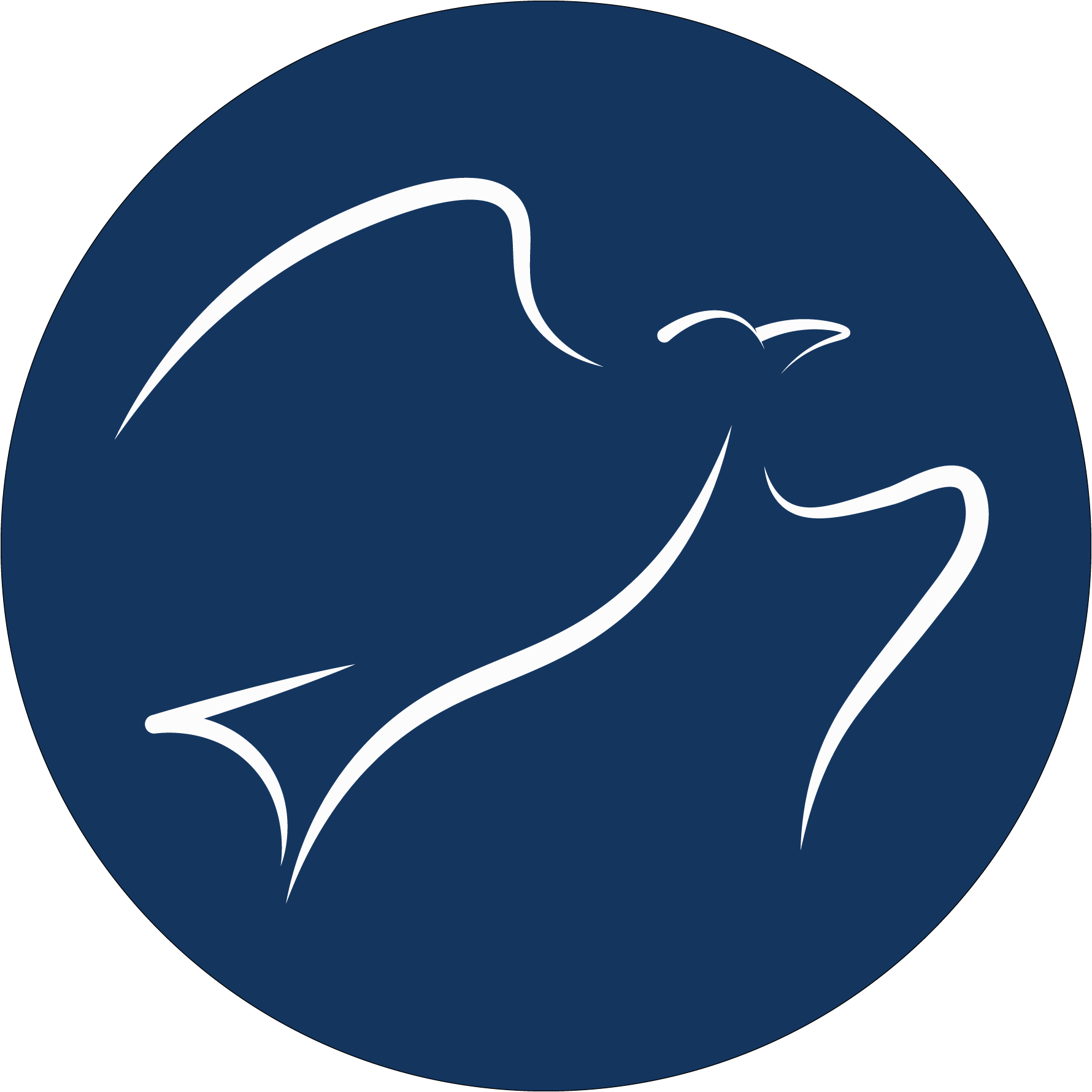 Made By Liberty white bird logo on blue background.