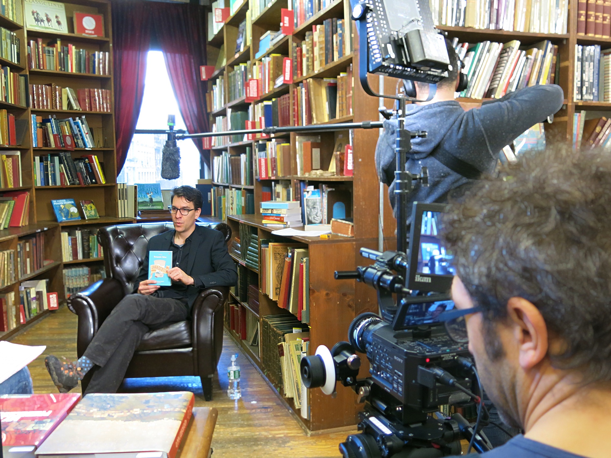 Author Benjamin Obler in the rare books room of Strand bookstore, NYC, 2017.