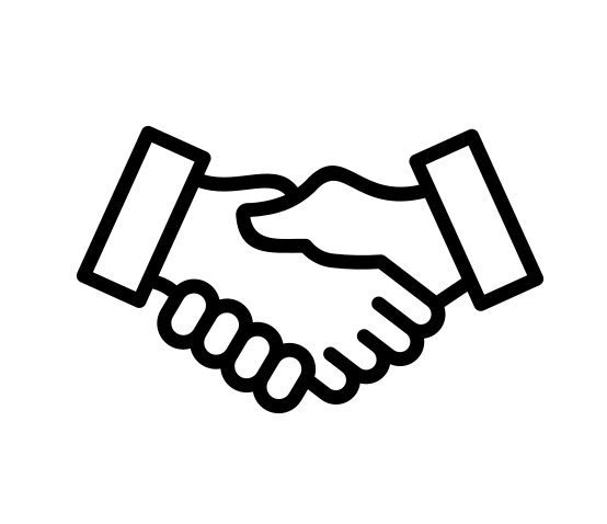 Line drawing graphic of a handshake