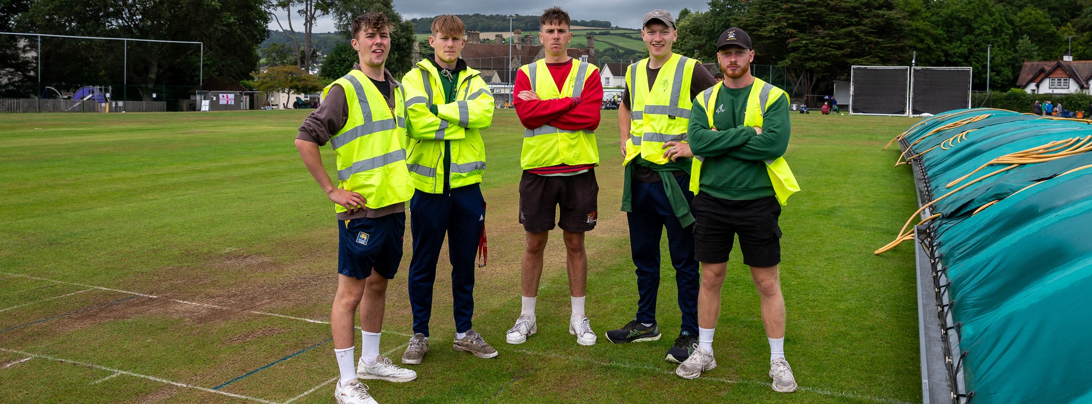 Ground crew volunteers in high visibility tops