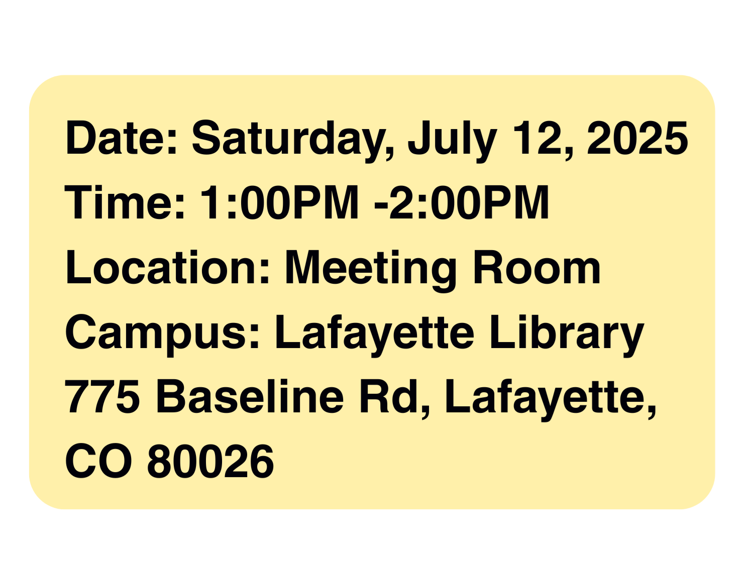 The time for a book reading