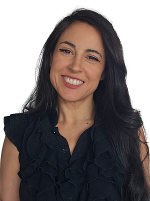 Photo of me, black shirt, smiling, head tilted