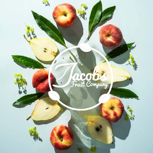 Jacobs Fruit Logo over mixed fruit image