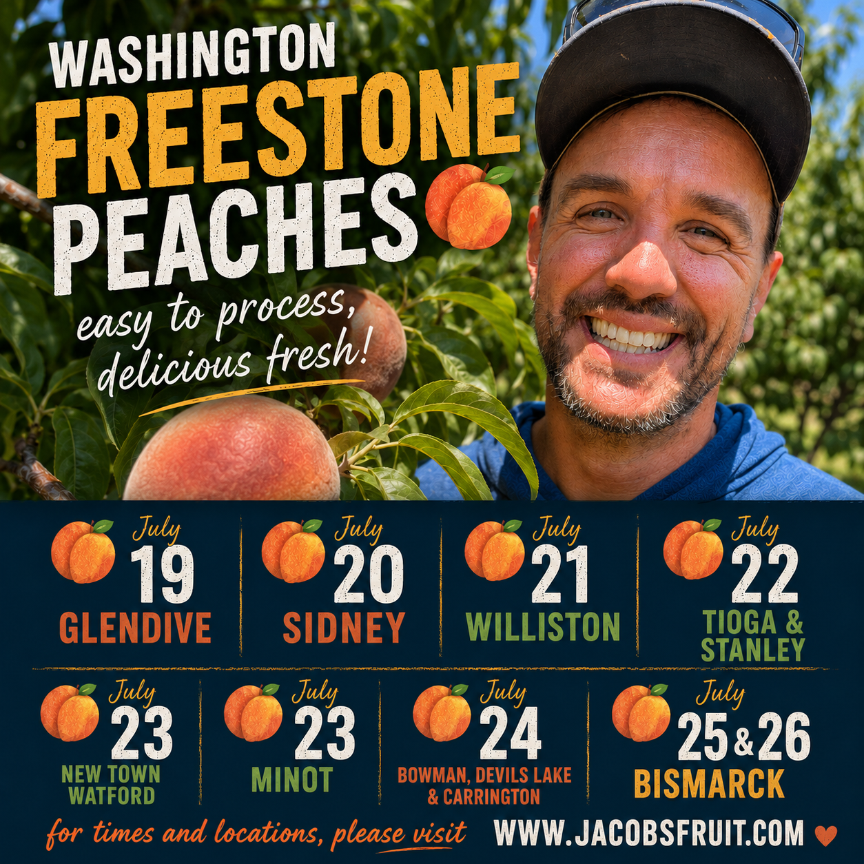 Black Cherries and Washington Peaches ad banner