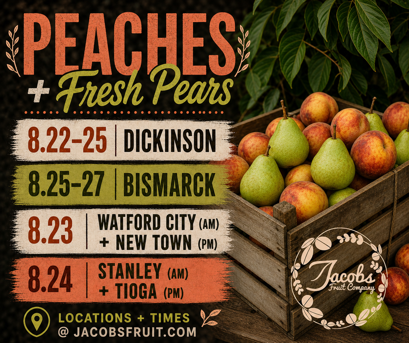 peach and fresh pear banner