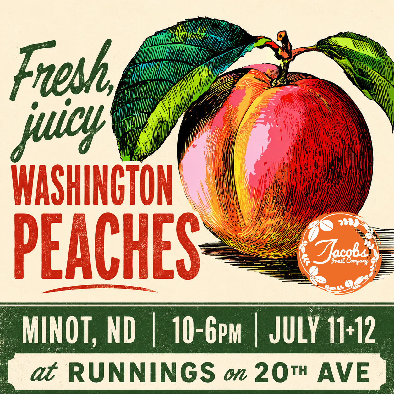 Black Cherries and Washington Peaches ad banner