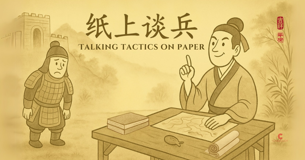📜 纸上谈兵 zhǐ shàng tán bīng – Talking Tactics on Paper