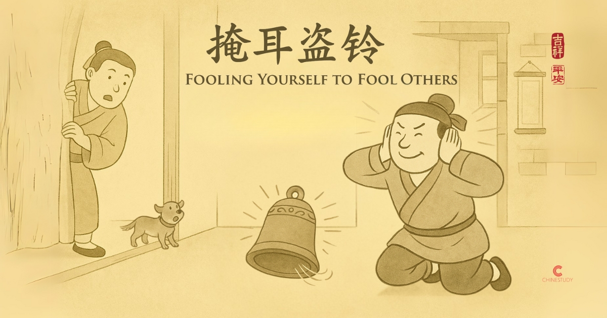 🔔 掩耳盗铃 yǎn ěr dào líng – Fooling Yourself to Fool Others