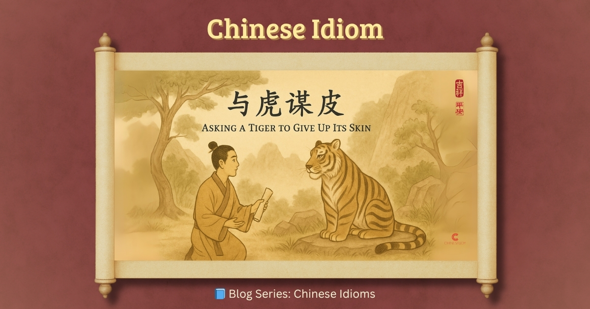 🐯 与虎谋皮 yǔ hǔ móu pí – Asking a Tiger to Give Up Its Skin