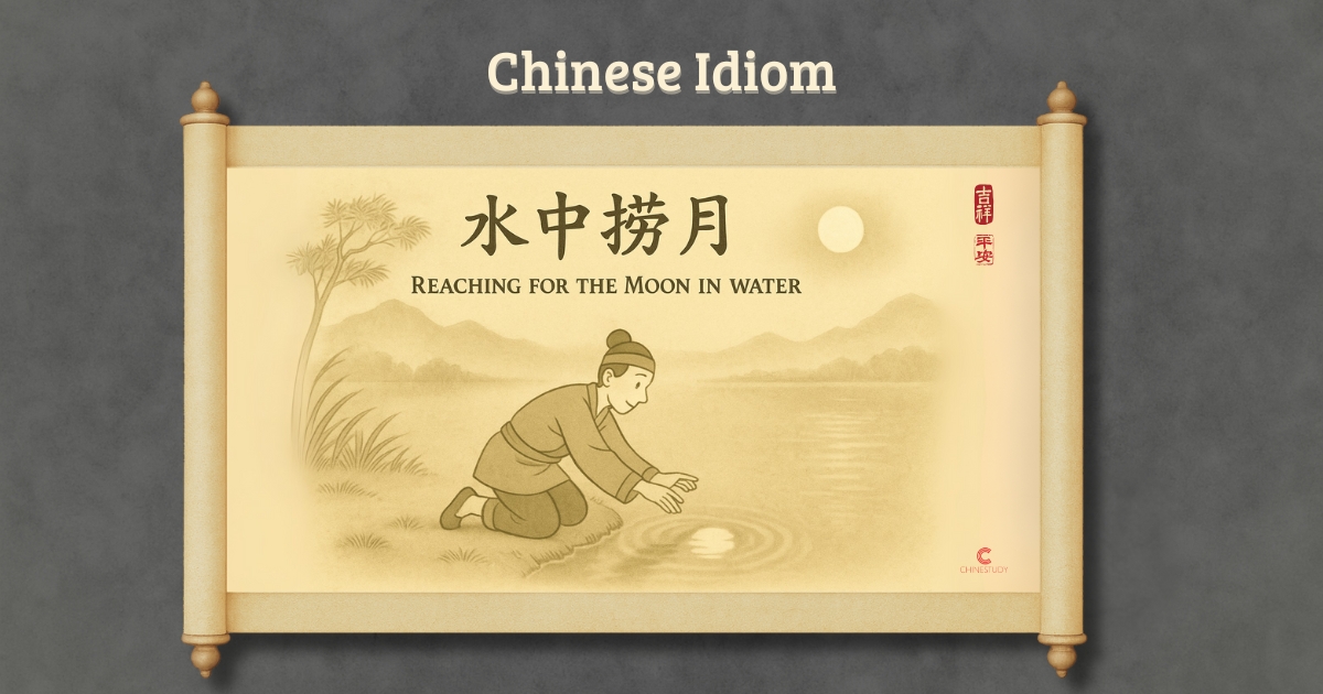 🌙 水中捞月 shuǐ zhōng lāo yuè – Reaching for the Moon in the Water