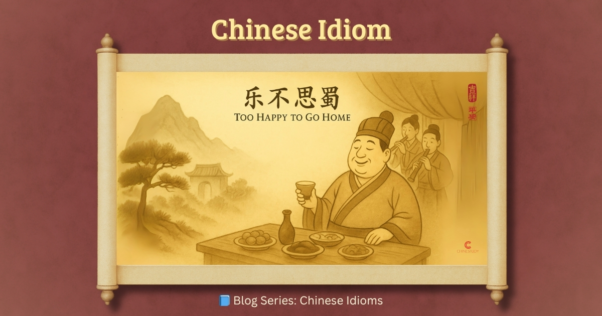🍷 乐不思蜀 lè bù sī shǔ - Too Happy to Go Home