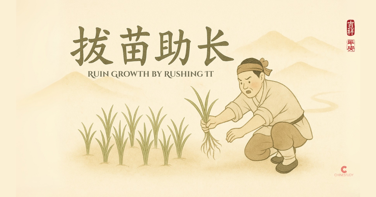 🌱 拔苗助长 bá miáo zhù zhǎng – Ruin Growth by Rushing It