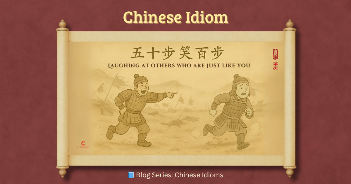 😅 五十步笑百步 wǔ shí bù xiào bǎi bù – The Pot Calling the Kettle Black