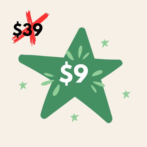 big green star with a dollar sign and the number 9