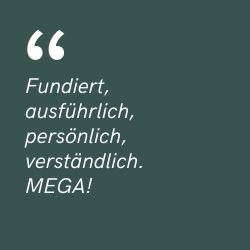 Feedback zum PeriHub bHET-Guide: Fundiert, ausführlich, persönlich, verständlich. MEGA!