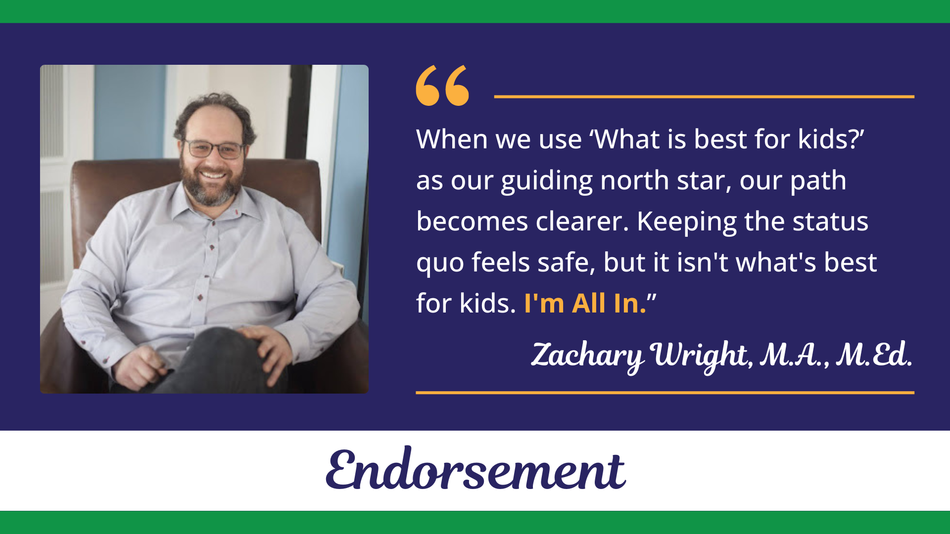 An Endorsement From Zachary Wright