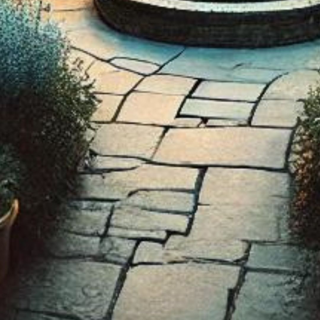 close up of courtyard paving