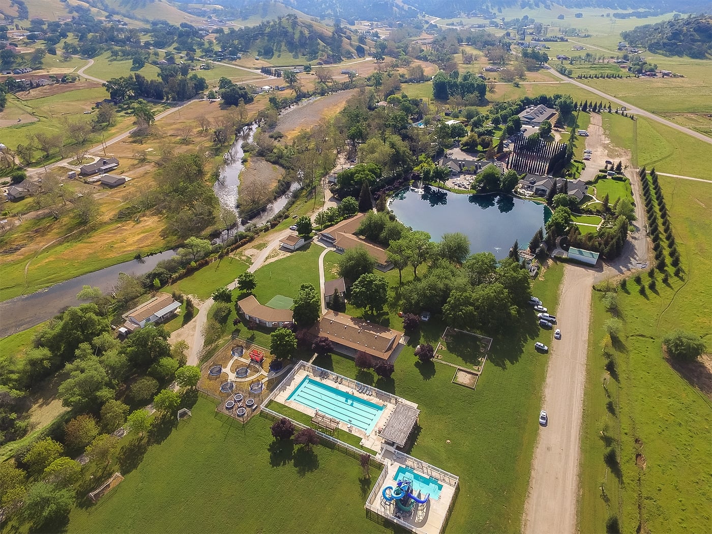 Aerial view of Wonder Valley recreation areas