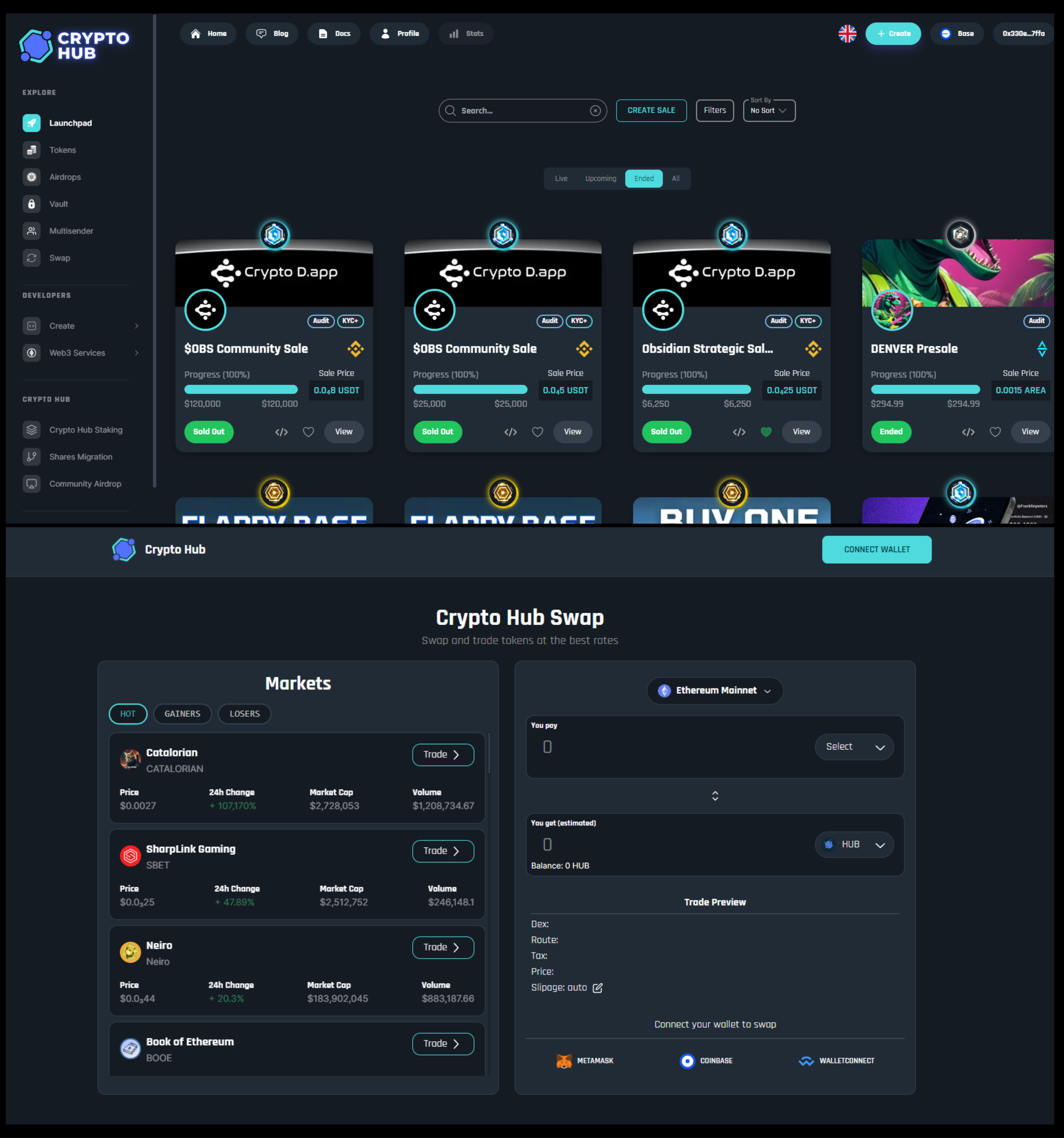 CryptoHub Tools Portfolio Development Preview