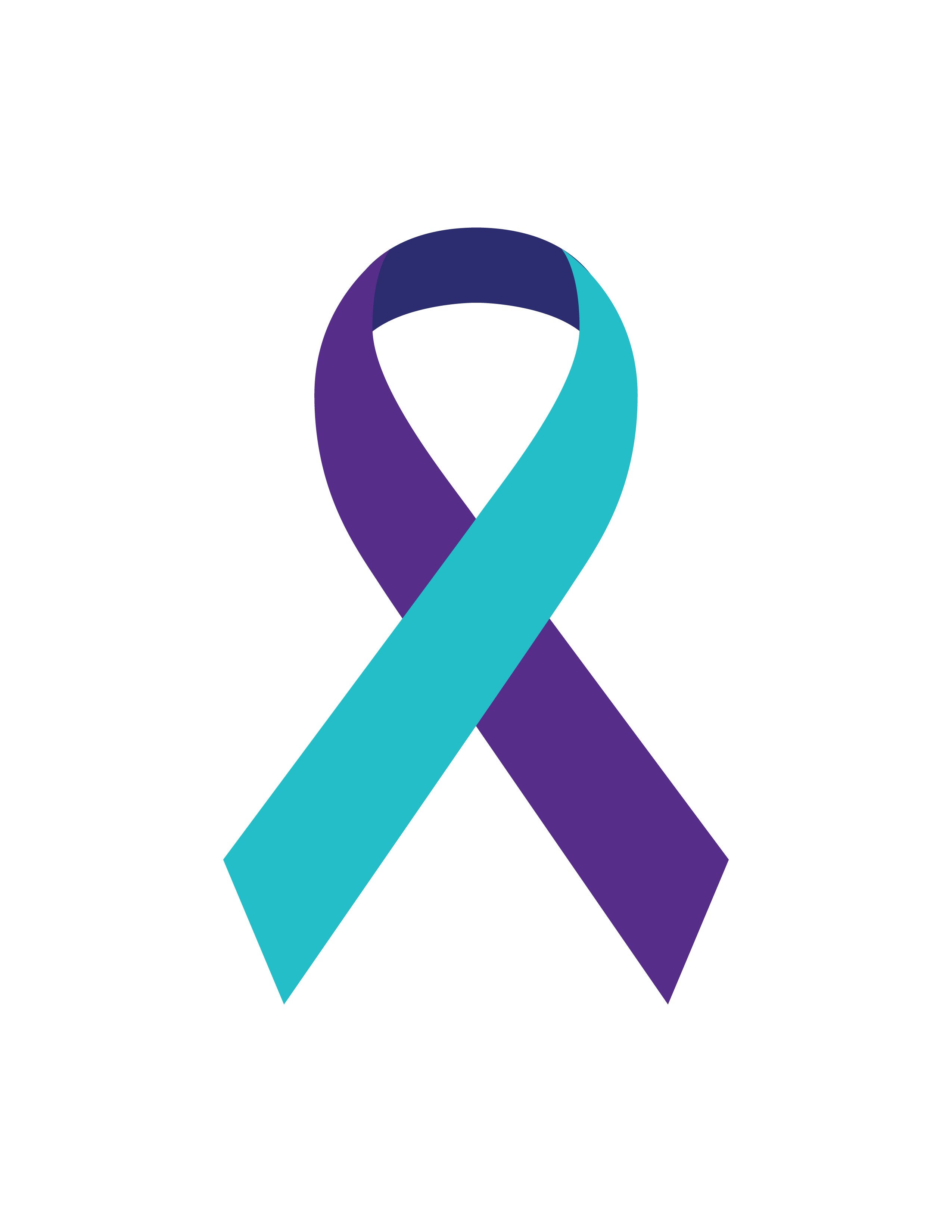 teal & purple suicide prevention awareness ribbon