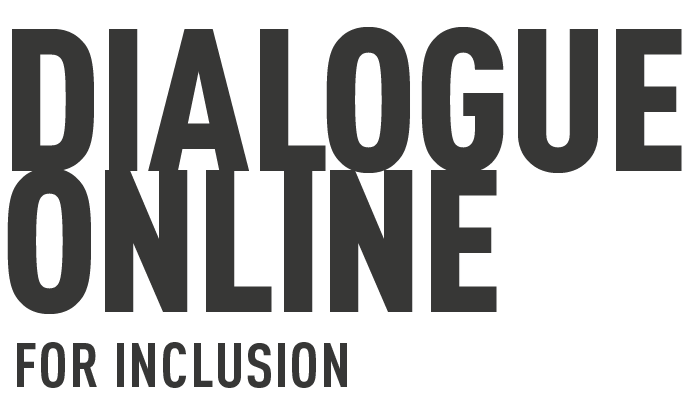 Logo. Dialogue Online for Inclusion as black text