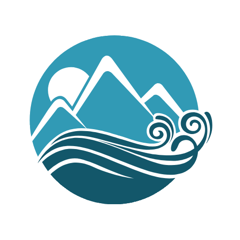 Canarian Vibe logo in teal and white, representing sustainable travel and Tenerife mountains, sea and sun.