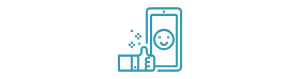 Mobile phone with a happy face and thumbs-up emoji, showcasing the user-friendly, mobile-ready travel itinerary access for convenient on-the-go planning in Tenerife.