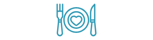 Knife and fork with a heart-centered plate, symbolizing authentic local dining and meaningful cultural experiences.